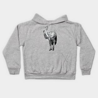 Carnival Animals - Ostrich playing Violin/Viola Kids Hoodie